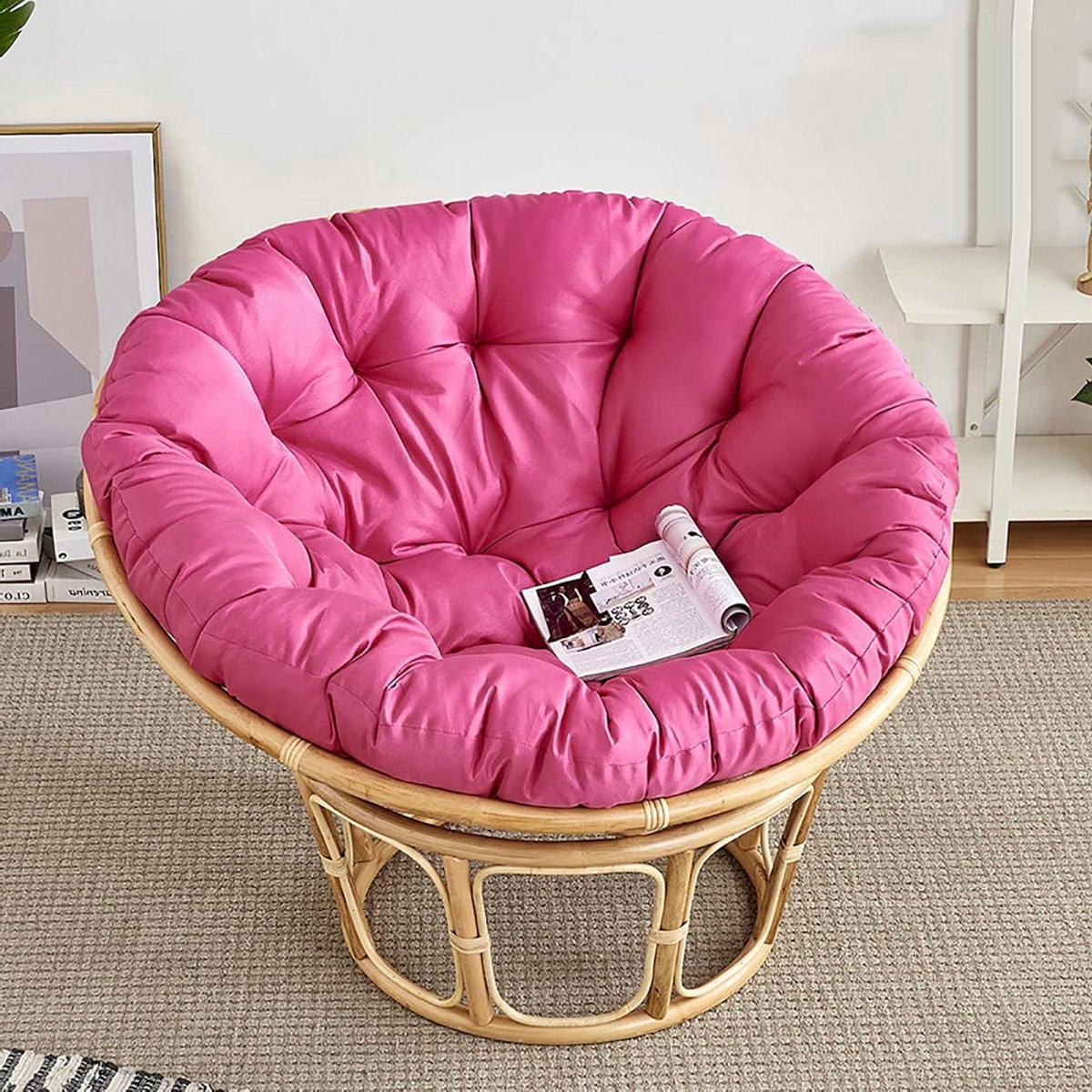 Papasan Stoel Kussen - Rond Zitkussen van Duurzaam Polyester - Diameter: 120 cm - Kleurrijk
