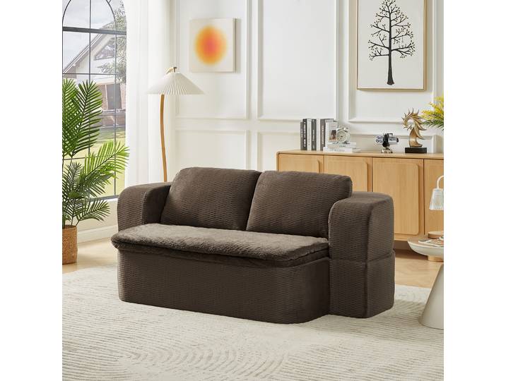 Canapé-lit pliant, lit futon convertible, matelas de sol pliable 2-en-1 avec 2 oreillers, canapé paresseux en mousse respirante haute densité, chaise longue confortable, taille double