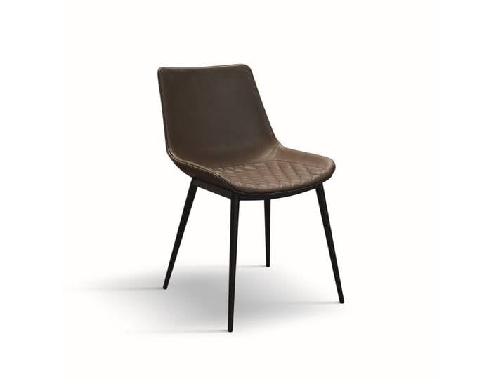 Ensemble de chaises en éco-cuir matelassé marron - Lot de 2 Chaises