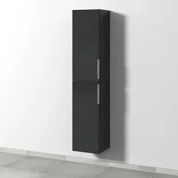 Sanipa Hochschrank „3way“ 350 × 1700 × 345 mm Anschlag links, in Black Oak, Anschlag links