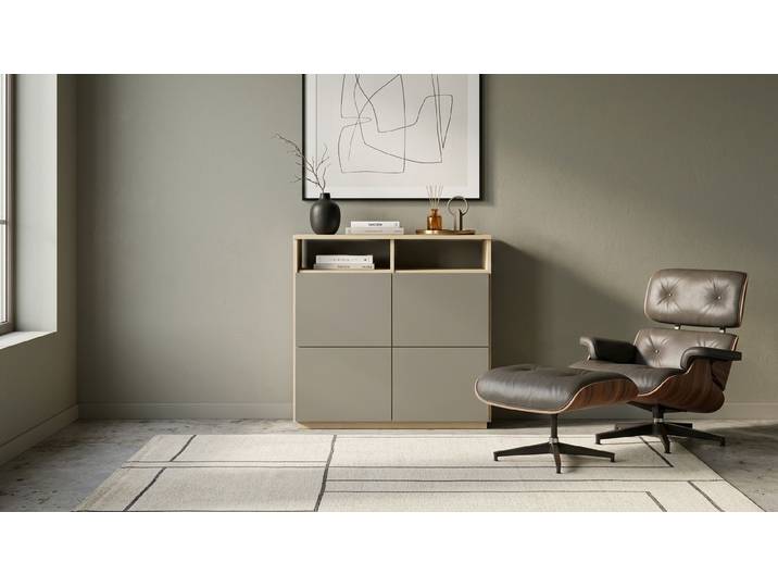 Highboard aus Eiche Eiche Weiß geölt