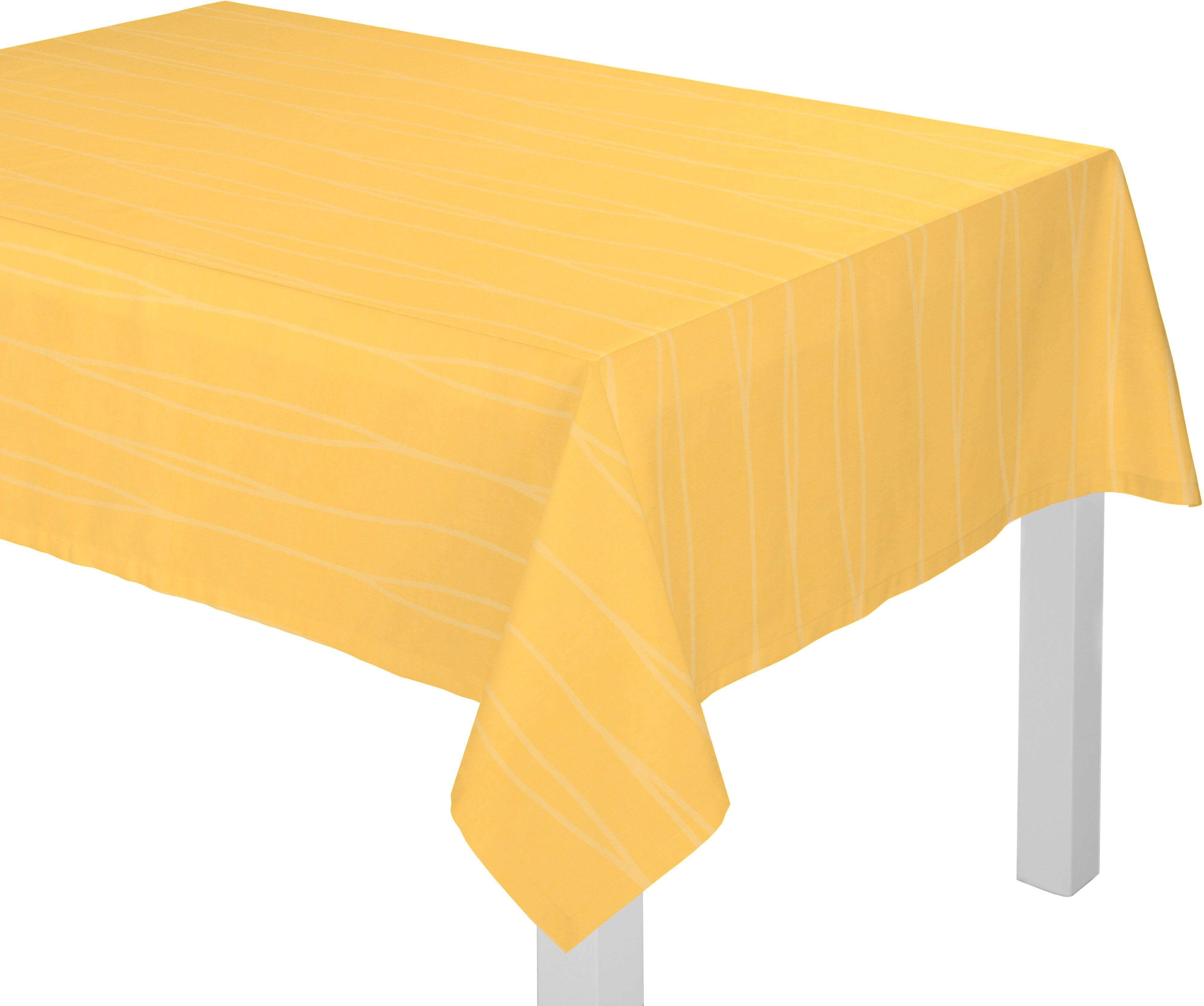 Tischdecke WIRTH "LANGWASSER" Gr. 4, gelb, B:130cm L:190cm, Kunstfaser, Tischdecken, Tischdecke gelb B/L: 130cm x 190cm, 1 Stk., eckig