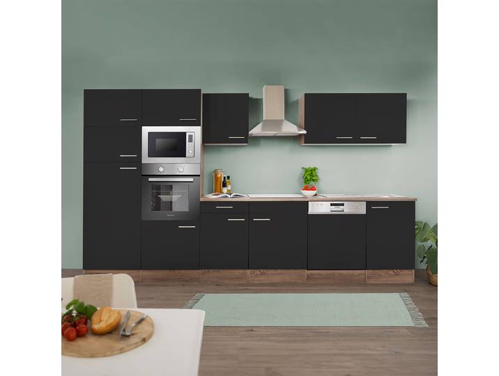 Cuisine Oliver XIII 340cm Noir/Noir