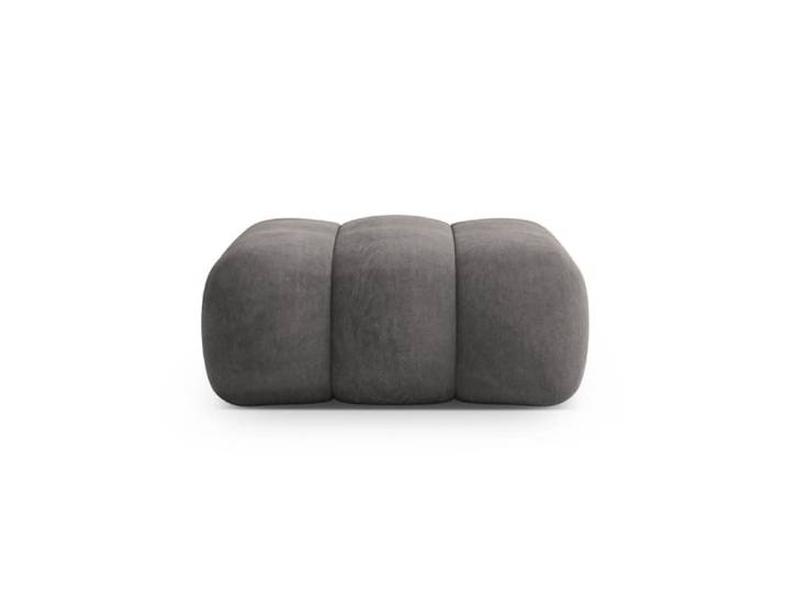 Pouf en velours gris