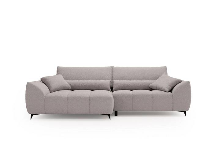 Ecksofa MIRANDA Stoff beton grau