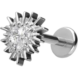 Titan Labret mit Push Fit KRISTALLHERZ + SONNENSTRAHLEN