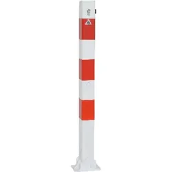 Absperrpfosten herausnehmbar verzinkt rot/weiß 70x70mm