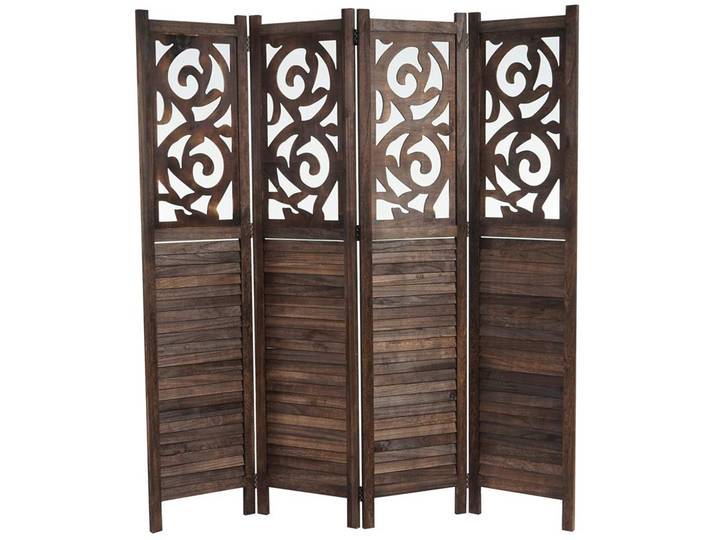 Paravent Istanbul, Raumteiler Trennwand Sichtschutz, Ornamente 170x161x2cm, braun