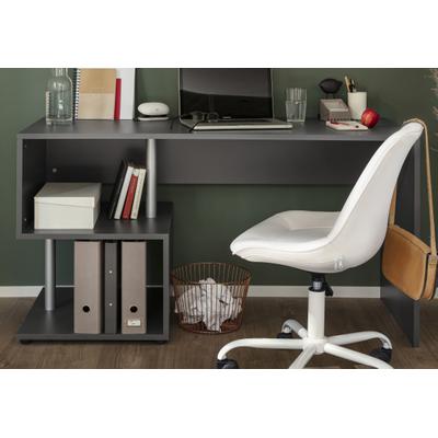 Schreibtisch VOGL MÖBELFABRIK "Essy", grau (grafit), B:137cm H:73cm T:60cm, Tische, Schreibtisch, mit offenen Elementen