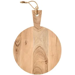 IB Laursen Schneidebrett mit Juteseil rund mit Griff Akazienholz, 37 x 28 x 1.5 cm