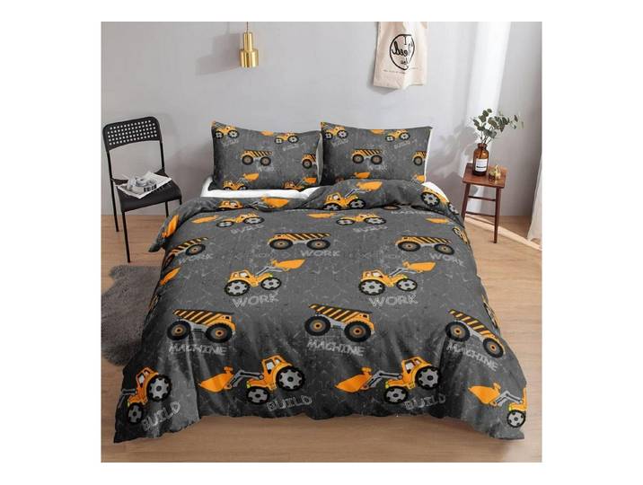 LuxusKollektion Kinderbettwäsche Bettwäsche 200x200cm Baufahrzeuge L