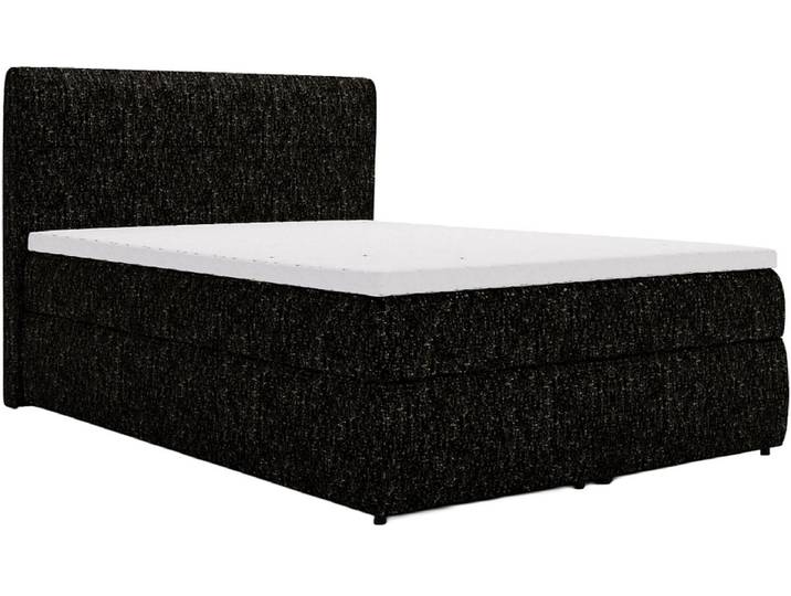 Boxspringbett NINA schwarz 160x200cm halbfest