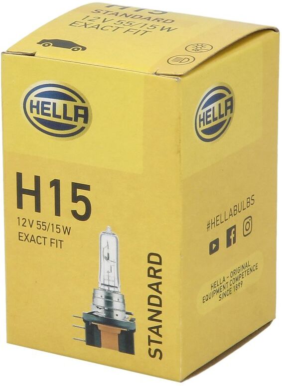 Glühlampe Halogen HELLA H15 Standard 12V, 55/15W, 1 Stück