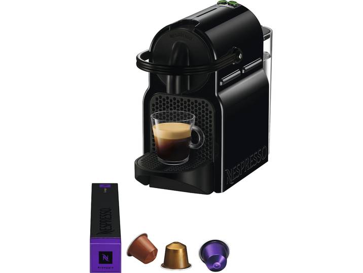 NESPRESSO Kapselmaschine Inissia EN 80.B von DeLonghi, Black , schwarz, B:12cm H:23cm T:31,5cm, Kaffeemaschinen, inkl. Willkommenspaket mit 7 Kapseln, Kapselmaschine