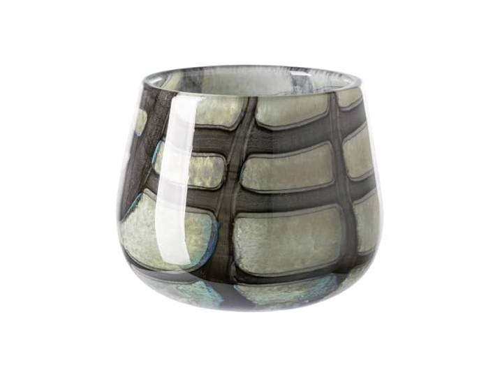 Fink [W1025] Marly, Glasvase, Windlicht, Glas, glatt, hellgrün, schwarz, L. 11 cm, B. 11 cm, H. 10 cm, D. 11 cm