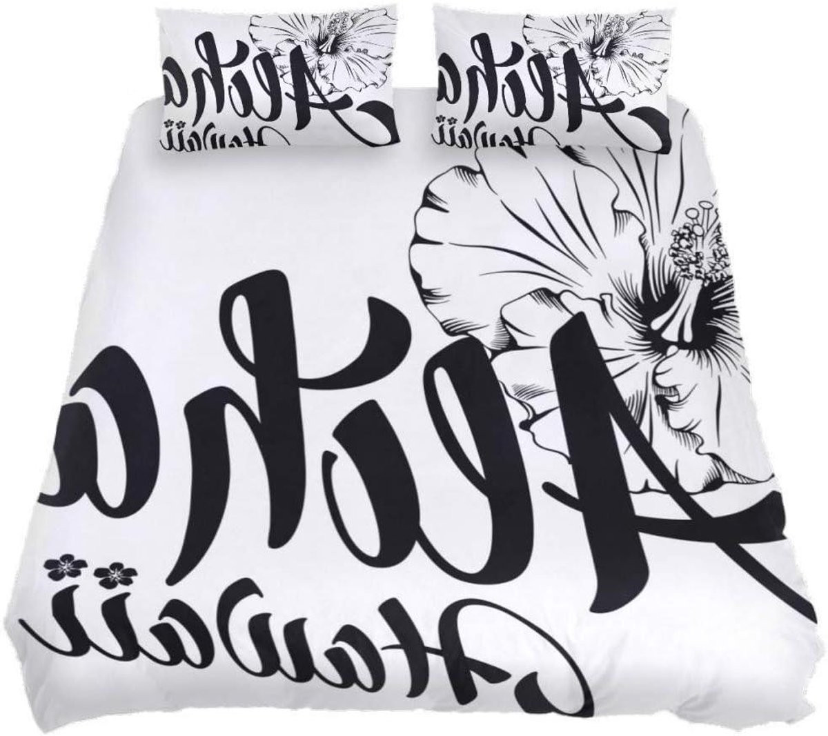 Trooster Dekbedovertrek Set met Rits Sluiting - Hawaii Lettering