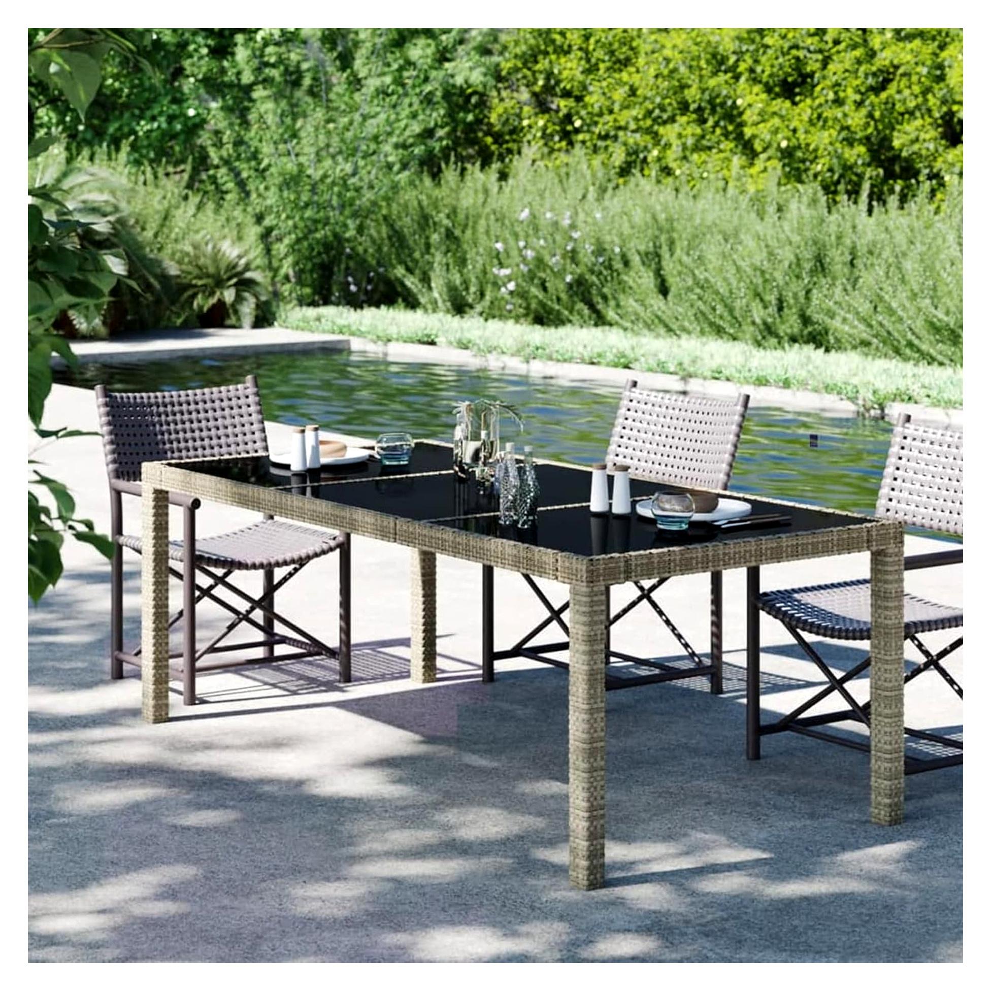Gartentisch, Klapptisch Garten, Balkontisch, Garten Tisch, Balkonmöbel, Tisch Klappbar, Grau 190x90x75 cm