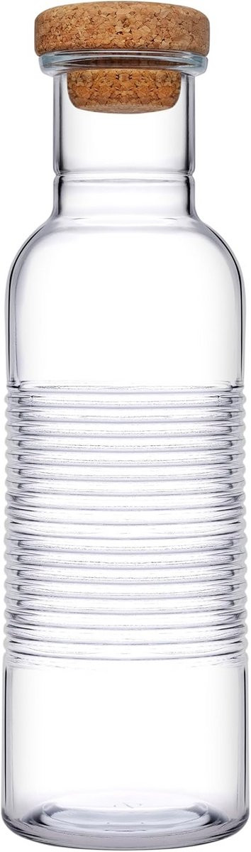 Grote glazen fles met deksel 1070 ml - Transparante waterkarafe met stop