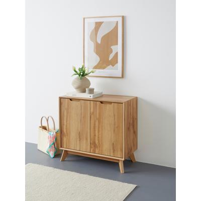 Sideboard OTTO HOME "Pandrup", braun (eiche), B:80cm H:75cm T:40cm, Dekorfolie, Hartfaserplatte, MDF, Sideboards, Sideboard, Kommode mit 2 Türen und 2 verstellbare Einlegeböden, B:80 cm, H:75 cm