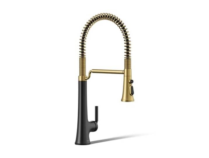 KOHLER K-23765-BMB Tone Spültischarmatur, mattschwarz, modernes Messing