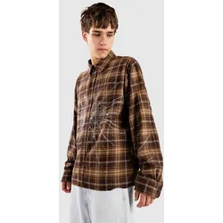 Ninth Hall Rhinestone Boxy Flannel Hemd brown Gr. S