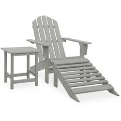 Helloshop26 - Adirondack-Gartenstuhl mit Hocker und grauem Tannenholztisch 02_0013326