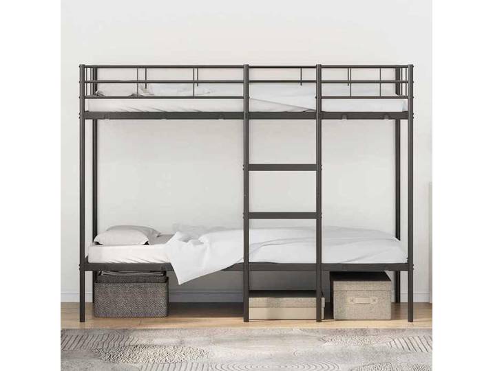 Remise Lit 1 personne Lit superposé sans matelas noir 90 x 190 cm acier JILIMAISON2025 2412140