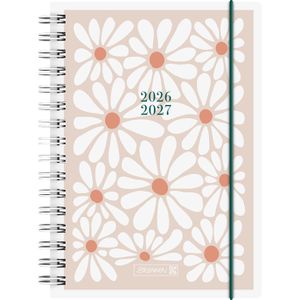 Brunnen Schülerkalender Daisy, Schuljahr 2026/2027, A5, mit Softcover, Ringbindung & Gummiband, 1 Tag = 1 Seite