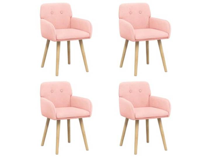 KDVXBCQJH Esszimmerstühle 4er Set Bouclé Polsterstuhl Rosa mit Holzbeinen Weicher Bouclé-Bezug, ergonomische Armlehnen und stabile Kautschukholz-Beine für Ihr Esszimmer oder Ihre Küche.