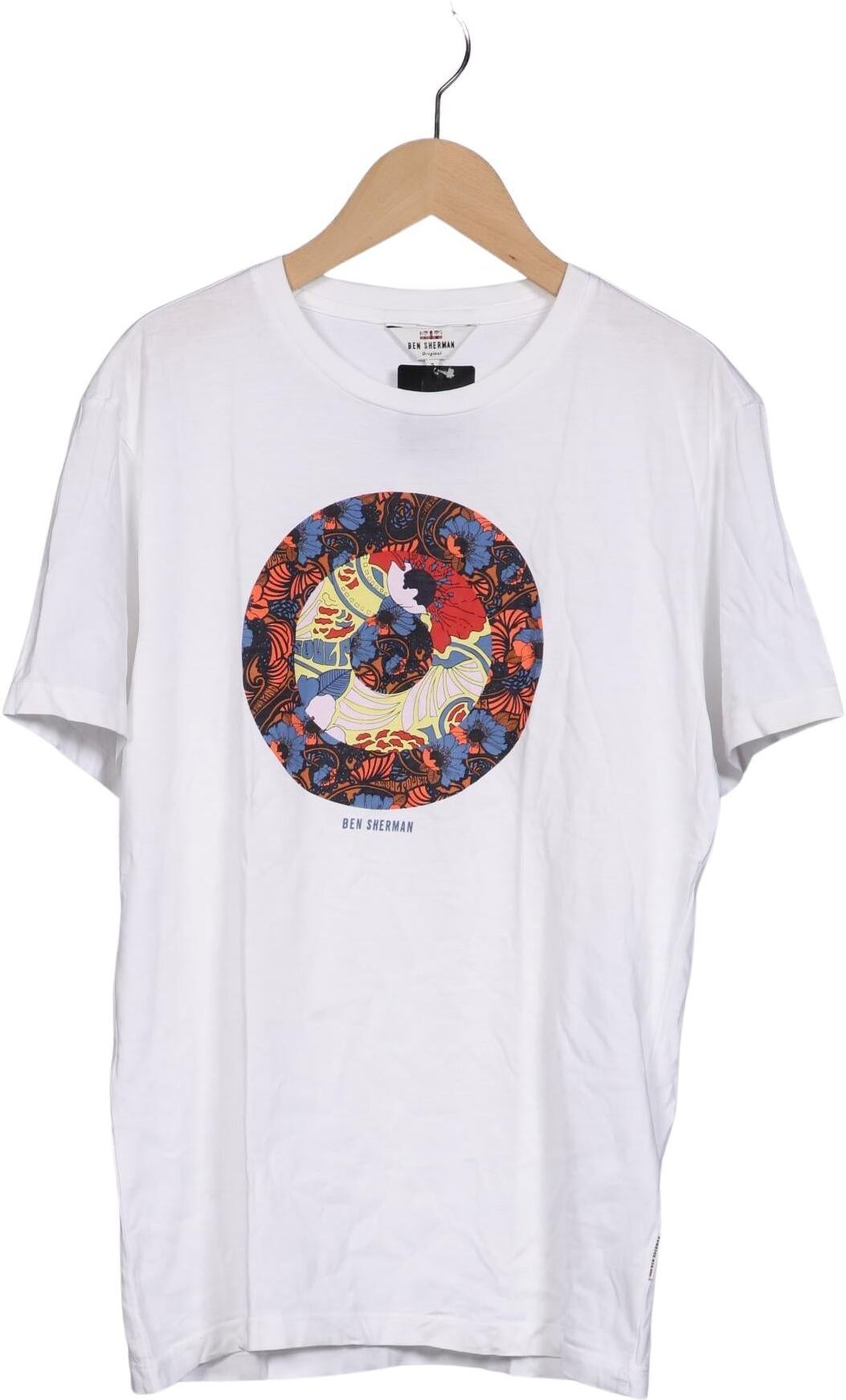 Ben Sherman Herren T-Shirt, Weiß, Gr. S, Baumwolle - Second Hand