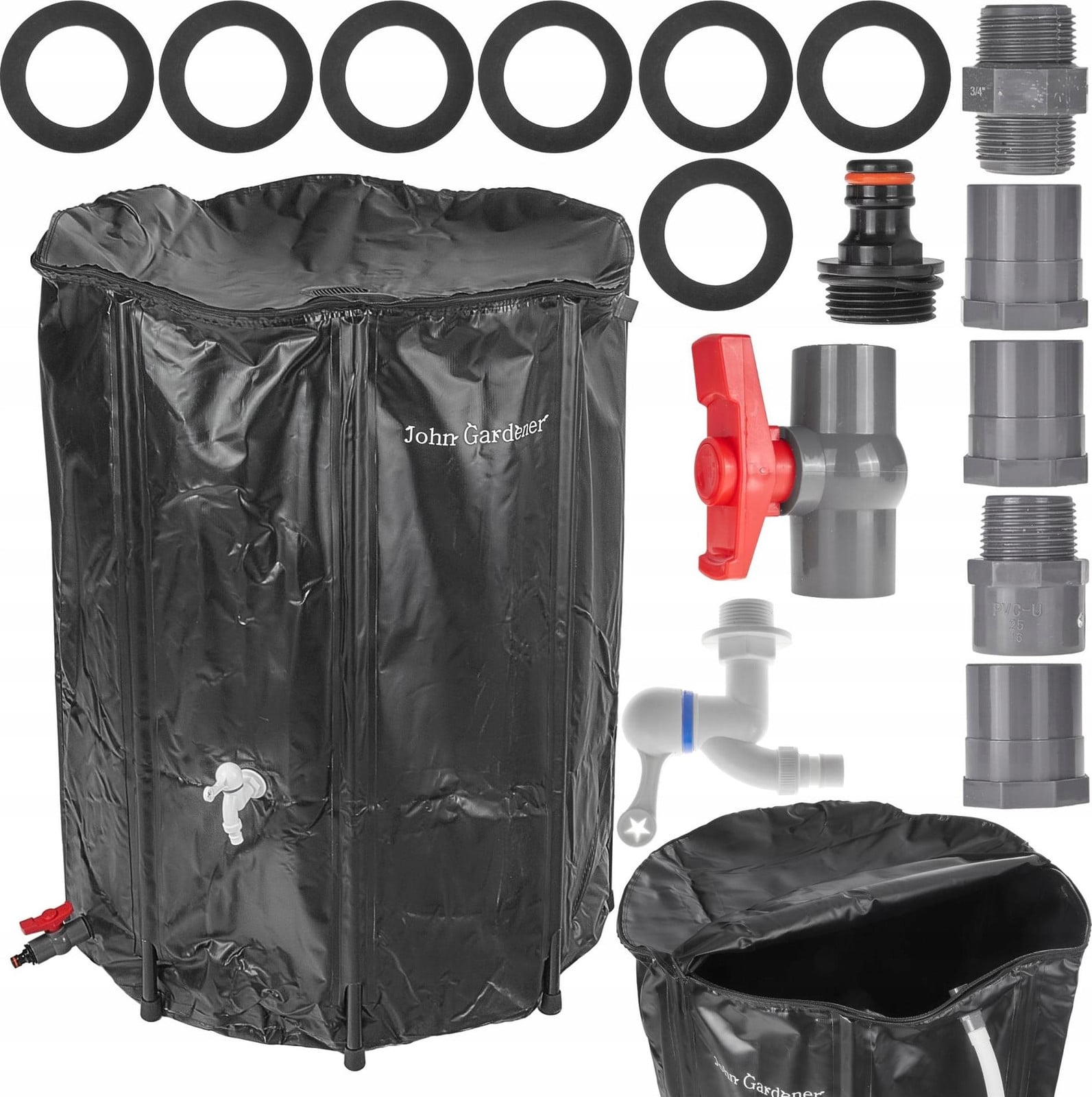 GEKO Inklapbaar Waterreservoir voor Regenwateropvang, 500 liter, PVC