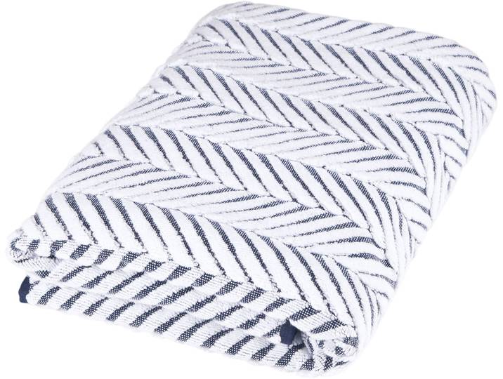 Duschtuch ROSS Sensual 9002 , blau (nachtblau, weiß), B:75cm L:140cm, Frottier, Obermaterial: 100% Baumwolle, Handtücher, Duschtuch, im Zopfmusterstil
