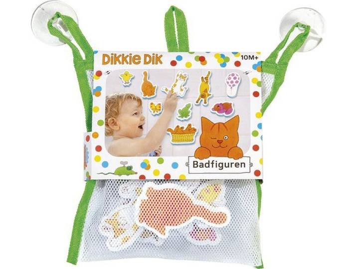 Bambolino Dikkie Dik - Badspeelgoed - 10 x badfiguren + opbergnetje