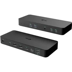 i-tec USB-C Intelligent Triple DS+PD 100, USB-C (USB-C, 7 Ports), Dockingstation + USB Hub, Schwarz