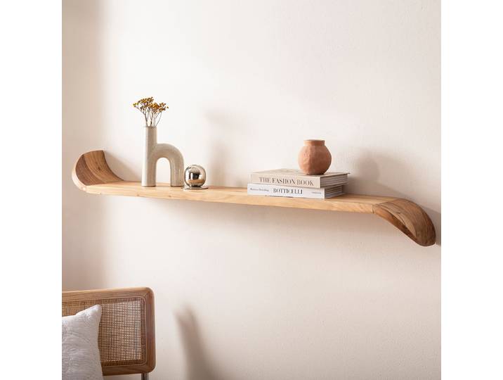 Étagère murale en bois massif Ayotox Bois massif Mango, laqué Marron 100cm