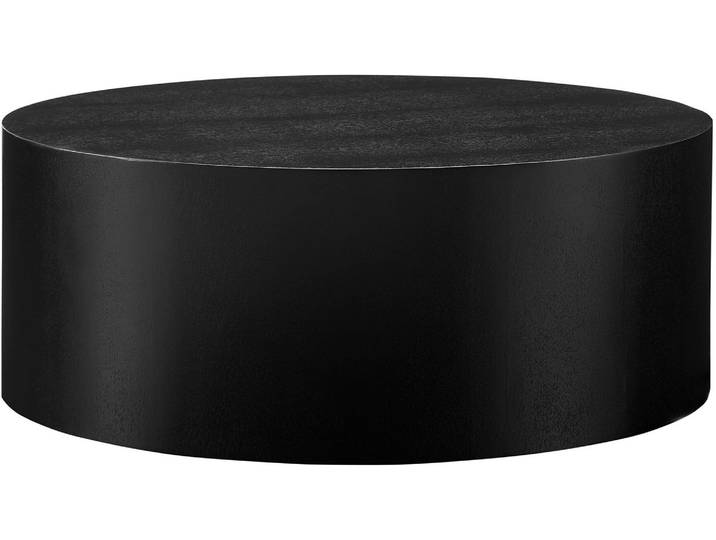 Couchtisch SALESFEVER Design-Couchtisch für stilvolles Wohnen, Ø 80 cm , schwarz (schwarz, schwarz), B:80cm H:30cm T:80cm, MDF mit Eschenholzfurnier, Tische, Couchtisch, Stilvoller & moderner Holztisch mit Echtholzfurnier