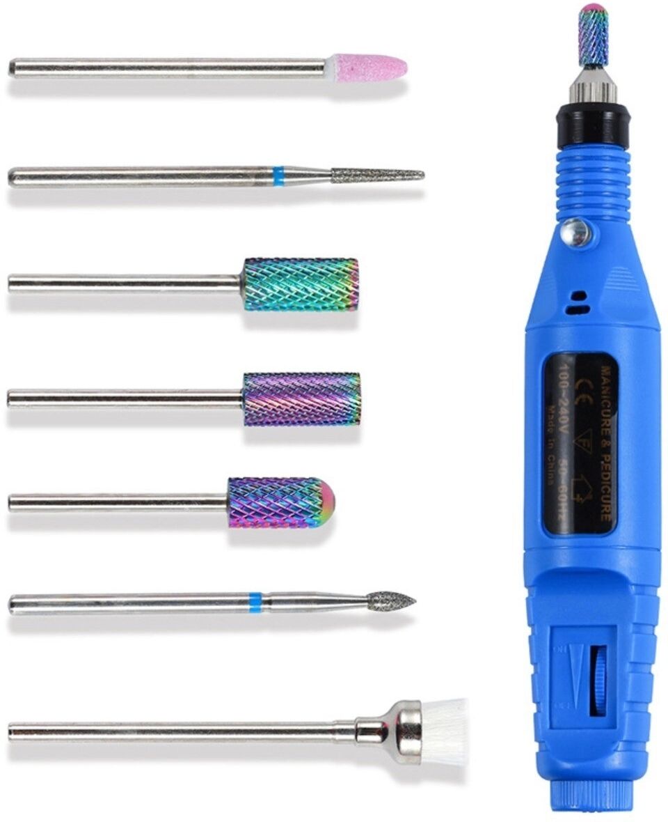 INF Keramik-Nagelfräseraufsatz-Set — 7-teilig Keramik+Legierung, 3/32 inch, kompatibel mit E-File für Gelentfernung,