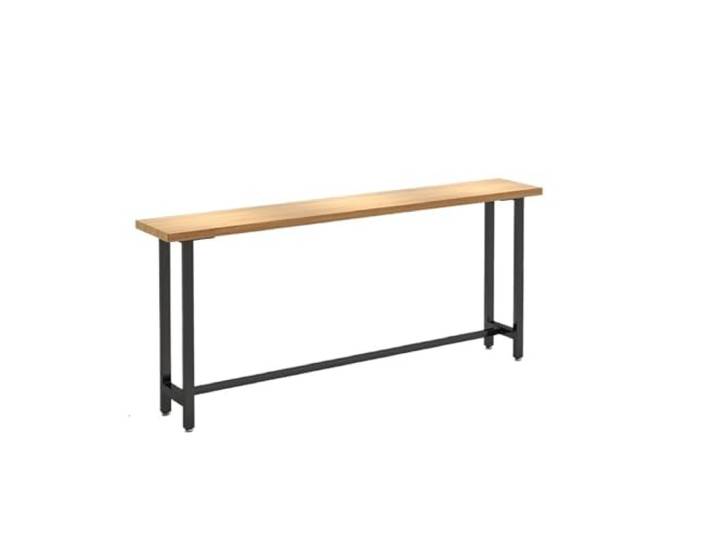 wD7rE5bm6z Bartisch Retro Schmiedeeisen Wand Stehtisch Einfacher schmaler Langer hoher Fuß Holzküchen-Esstisch(Klein)