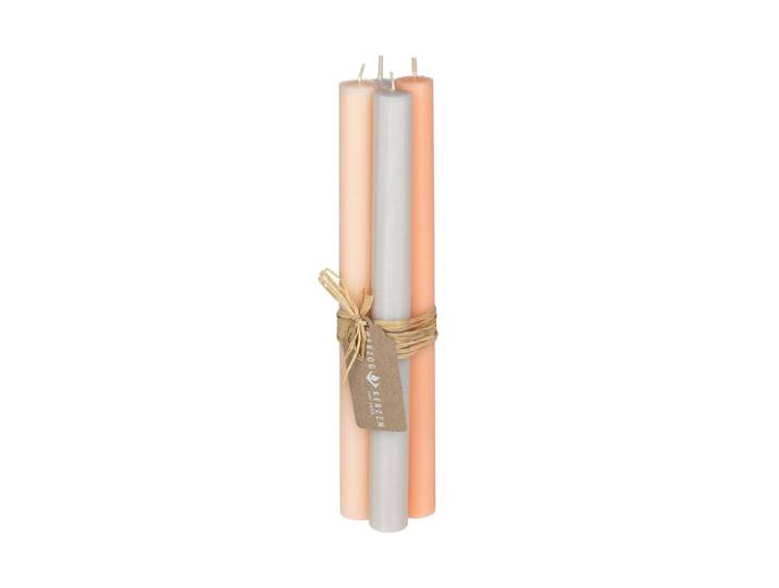 Tafelkerze HERZOG KERZEN AG Stabkerze Rauhreif 44959 x 24 cm, 4 Stück, Aprikose/Grau/Lachs , orange (aprikose, grau, lachs), H:24cm Ø:2,2cm, Kerzen, Tafelkerze, Herstellungsort CH