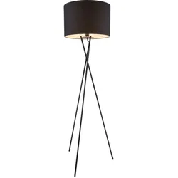 Steh Lampe Dimmer Fernbedienung Stoff Stativ Decken Fluter schwarz im Set inkl. LED RGB Leuchtmittel