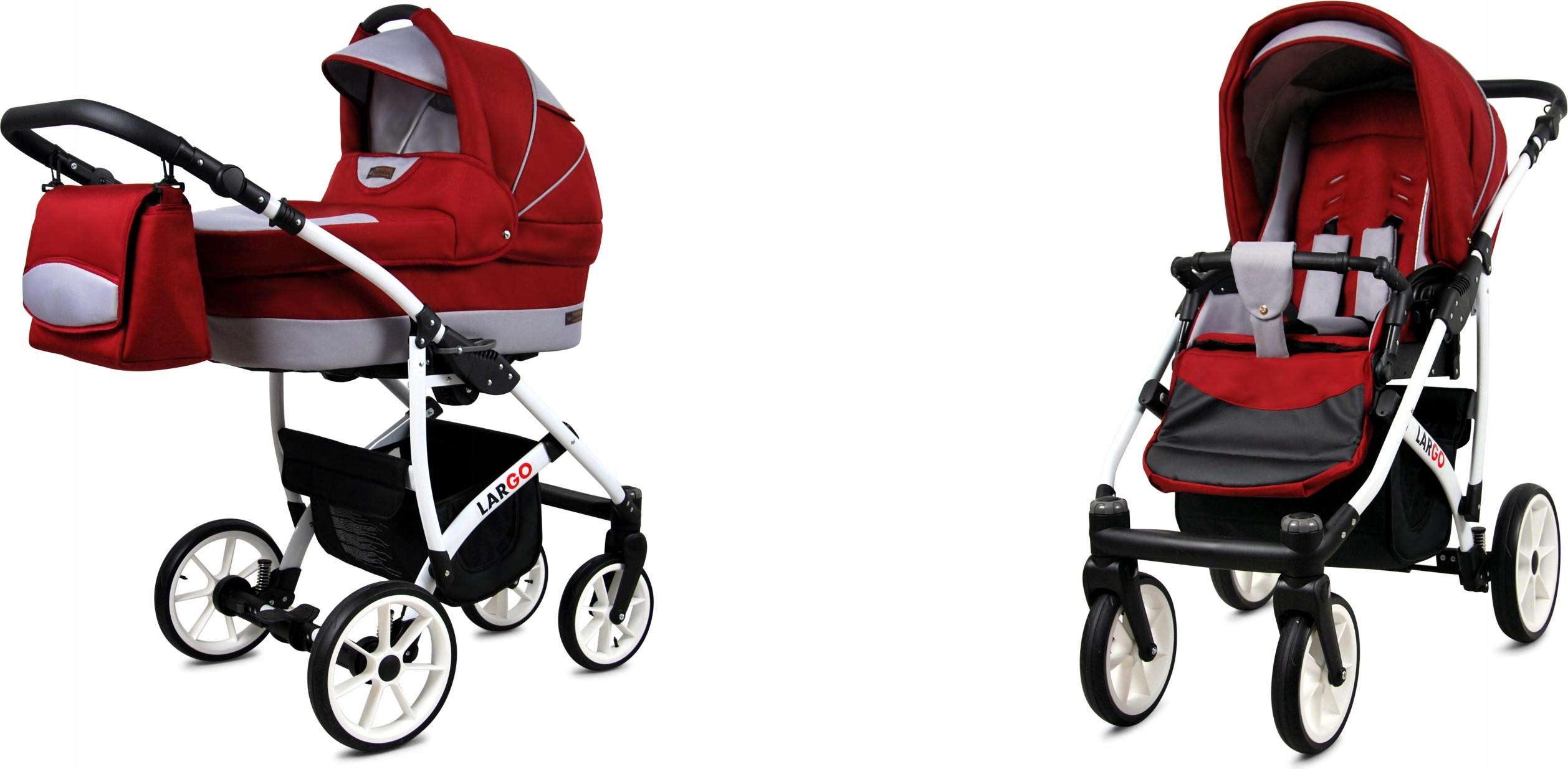 BabyLux Largo | 2in1 Kinderwagen Set | Chili Silver | Kombikinderwagen | Kinderwagenset | Buggy