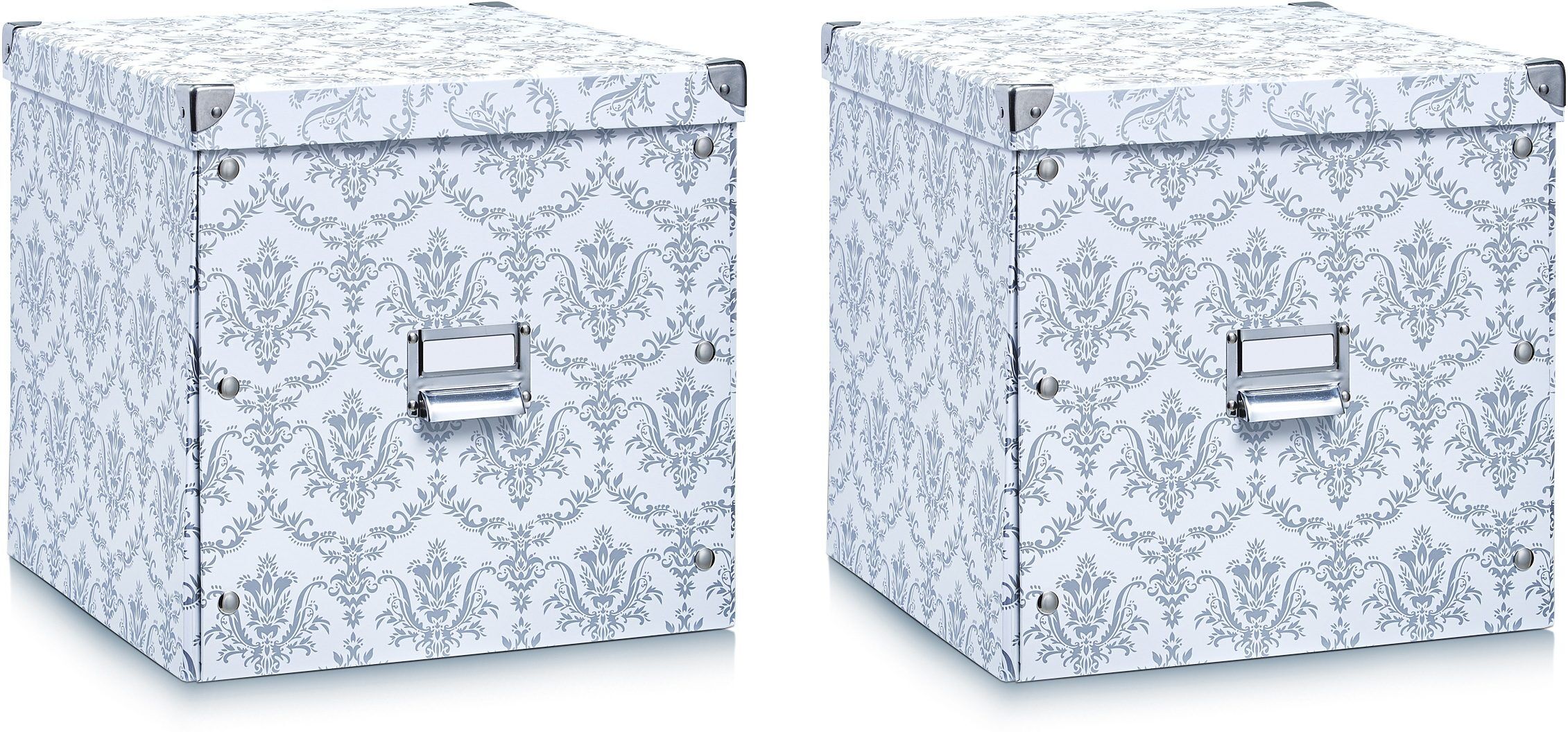 Aufbewahrungsbox ZELLER PRESENT, weiss (weiß), Pappe, Aufbewahrungsboxen, Aufbewahrungsbox, (2er Set) weiß Einheitsgröße