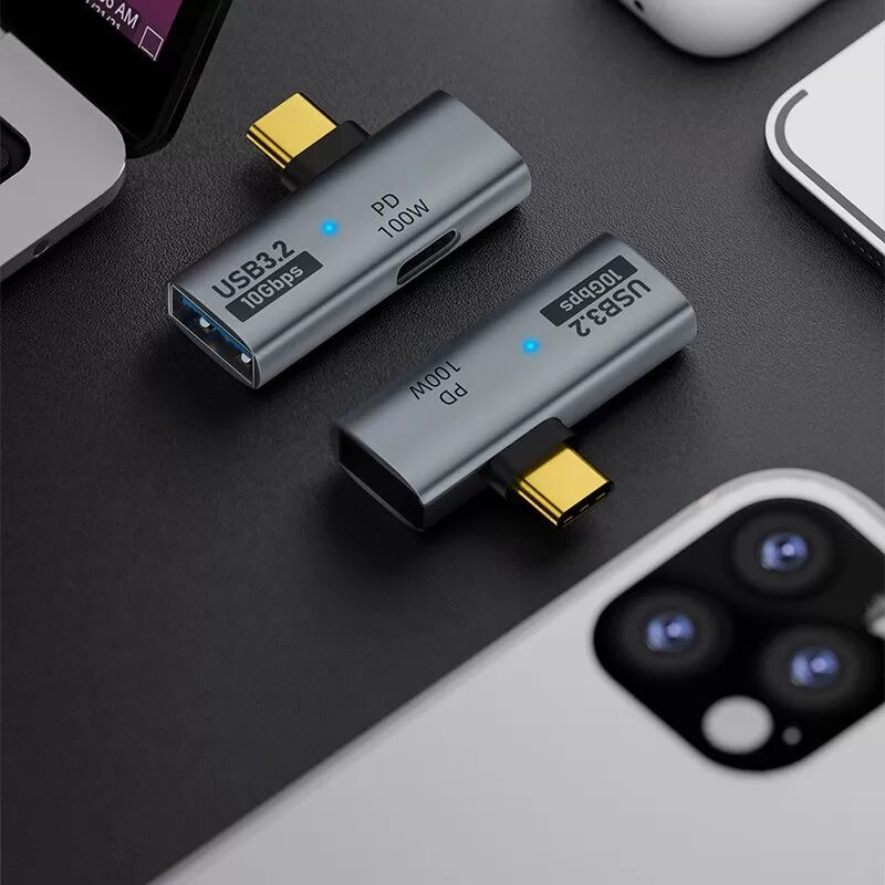 INF Adaptateur USB-C Multifonctionnel 2-en-1: USB Simultané & Charge PD 100W