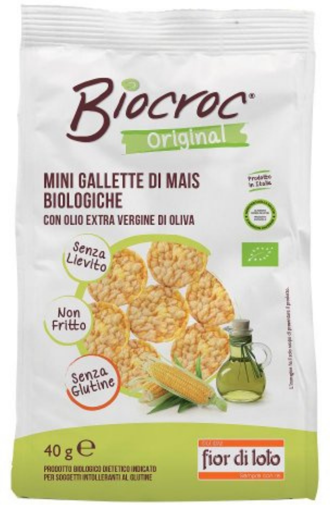 FIOR DI LOTO Biocroc - Mini Gallette Di Mais Biologiche 40 Grammi 