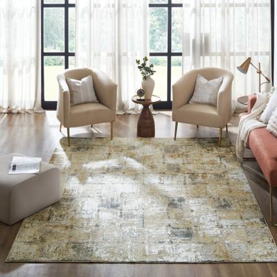 KALATY Monarch Gold Textured Abstract Area Rug