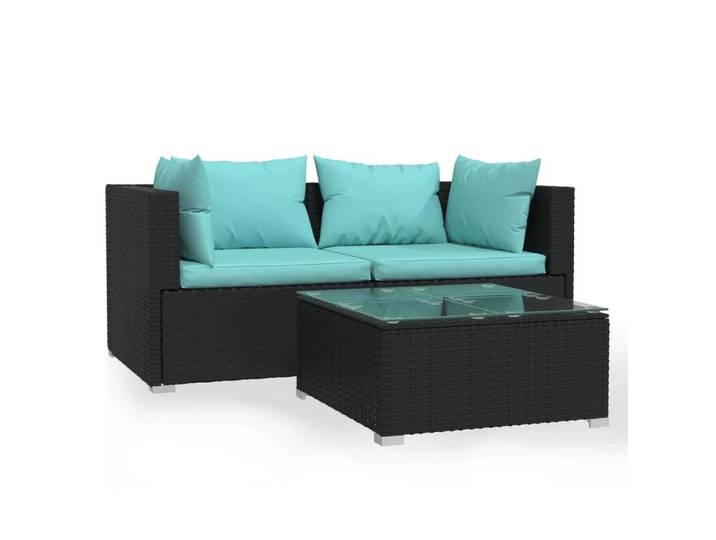 VidaXL - Garten-lounge-set poly-rattan, One Size, Schwarz