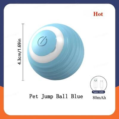 Inspired Living SmartPounce Rechargeable Interactive Cat Toy Ball blue