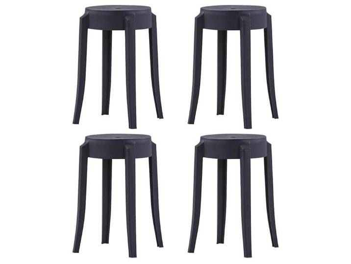 Maison Exclusive - Tabourets empilables lot de 4 noir plastique