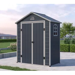 Westmann Kunststoff Gerätehaus Universo M | Anthrazit | 1x2 m - Anthrazit