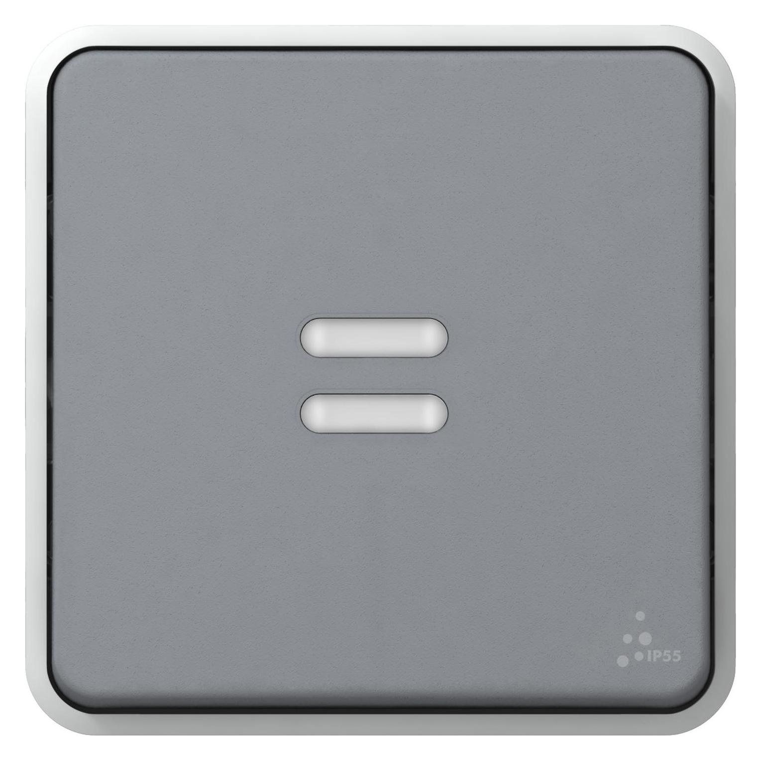 Legrand Plexo55 Modular Wipptaster beleuchtet 1-polig Feuchtraum grau 069542 (069542)